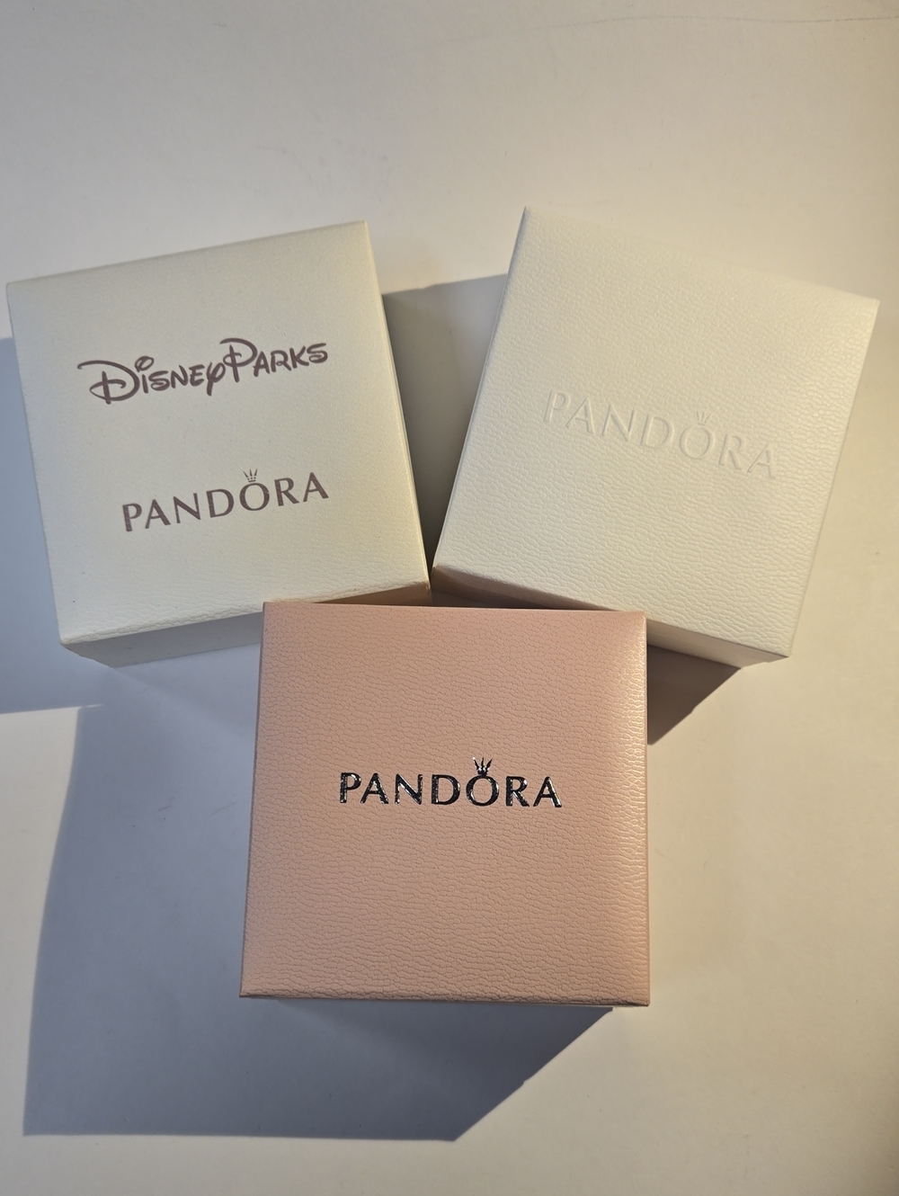 Pandora Bracelet Storage Boxes (Set Of 3) GUC 3.5x3.5x1.5" Pink Box 3.5x3.5x2"